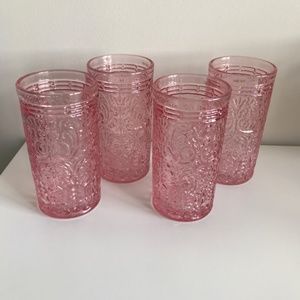 Set of 4 Pink Highball Glasses